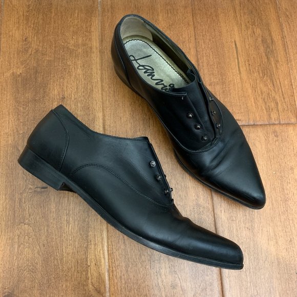 LANVIN Authentic Womens Size 36.5 Black Leather Laceless Oxfords - Picture 2 of 15